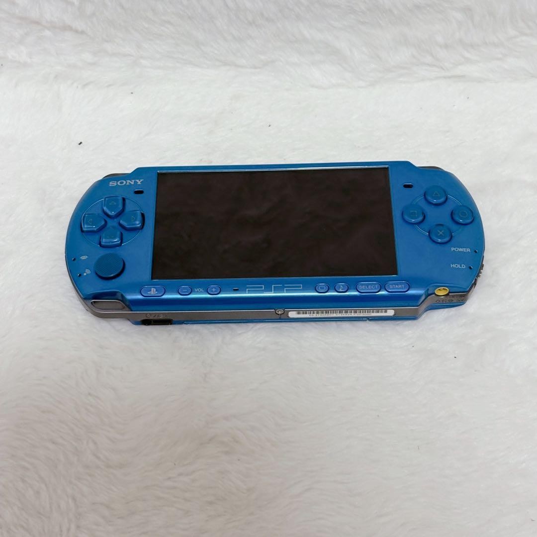 PSP-3000 Vibrant Blue Console Tested w/ AC Adapter Memory Stick Japan Import
