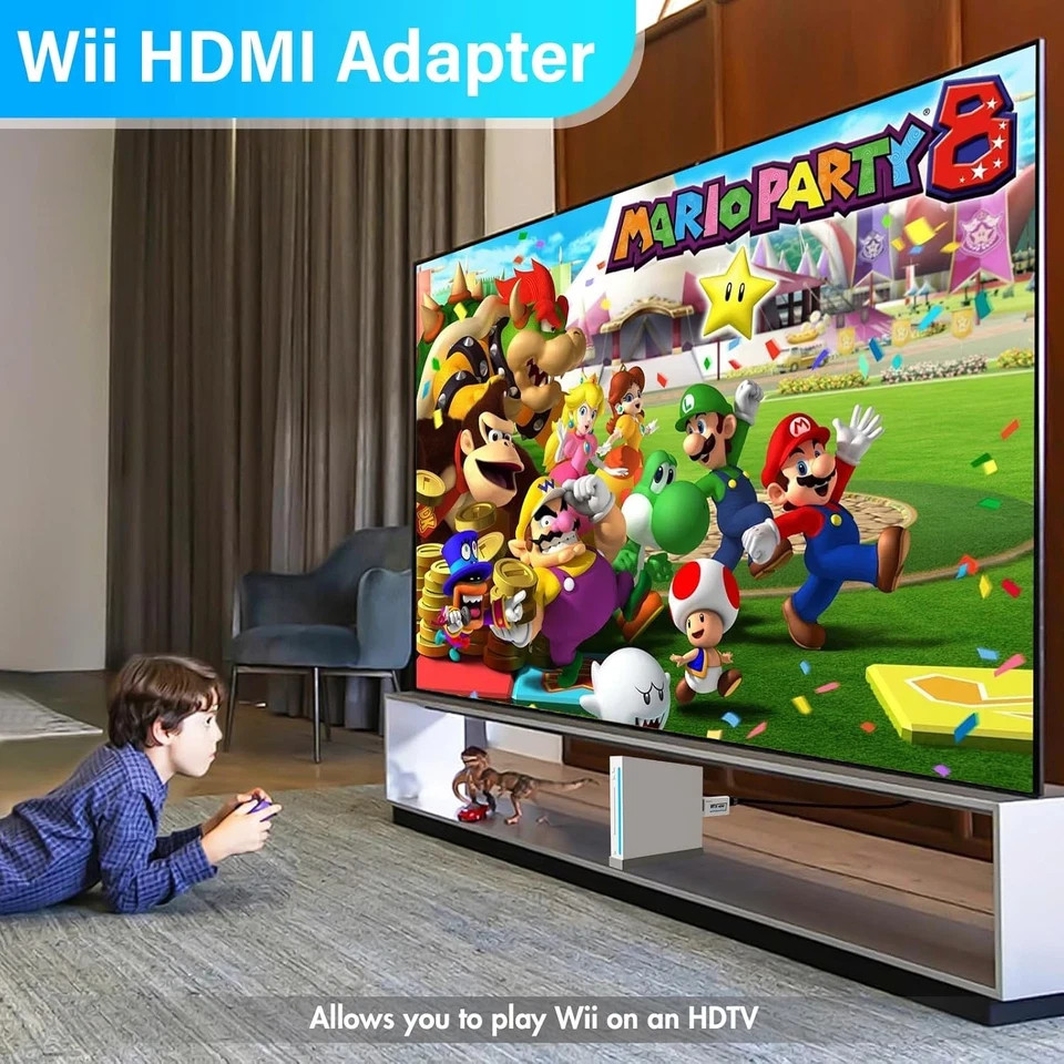 4 in 1 Wii Replacement Cables Set, Wii AC Power Adapter + Wii to Hdmi Converter+