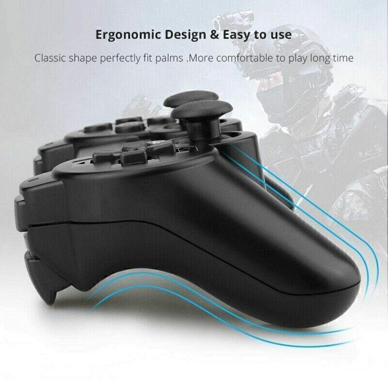 2x Black Wireless Bluetooth Video Game Controller Pad For Sony PS3 Playstation 3