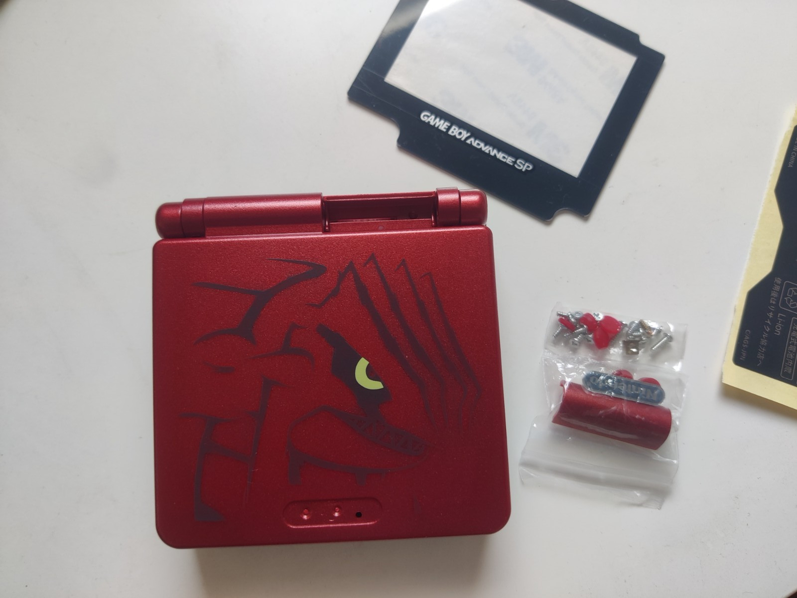 Replacement Housing Shell for Nintendo Game boy Advance SP GBA Red Groudon Style