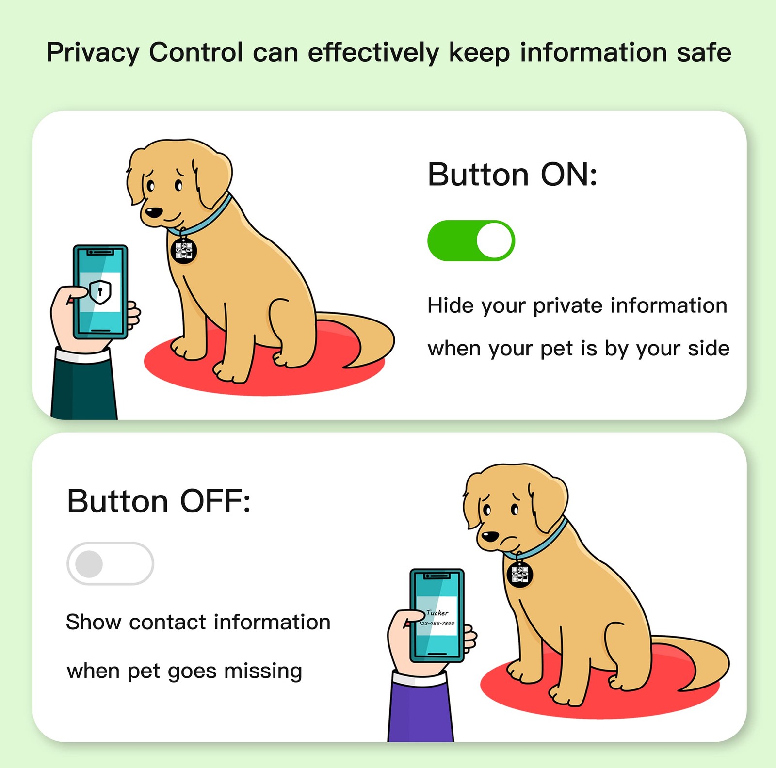ESA Dog Tag, QR Code Modifiable Free Pet Online Profile, Small, Red