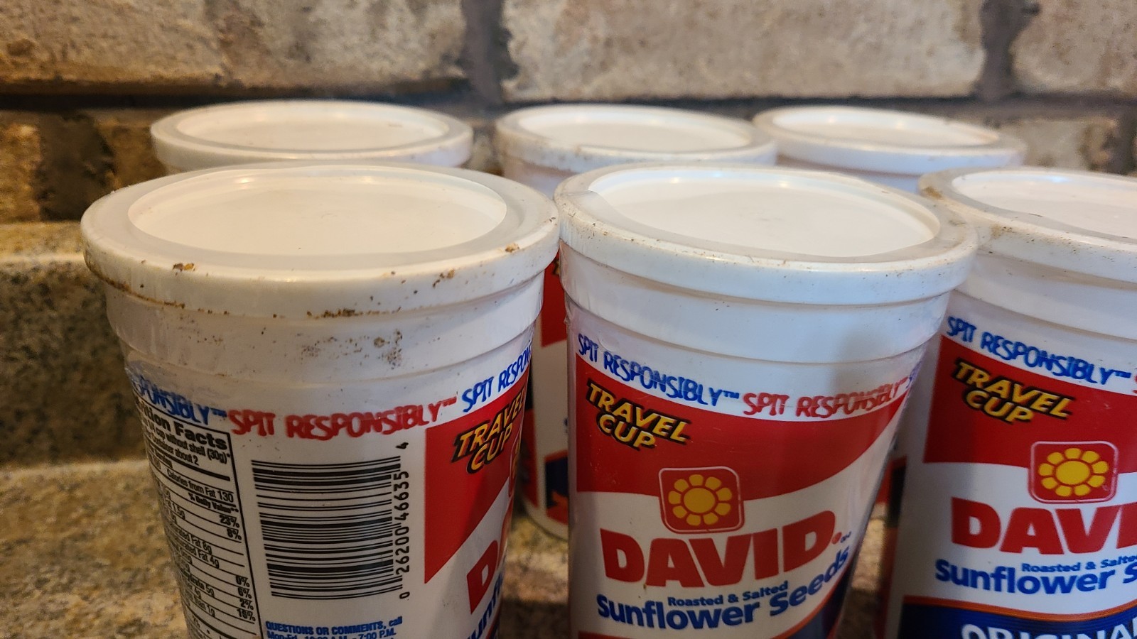Vintage David Sunflower Seeds Original Containers Cup Expired 2007 Movie Prop A2