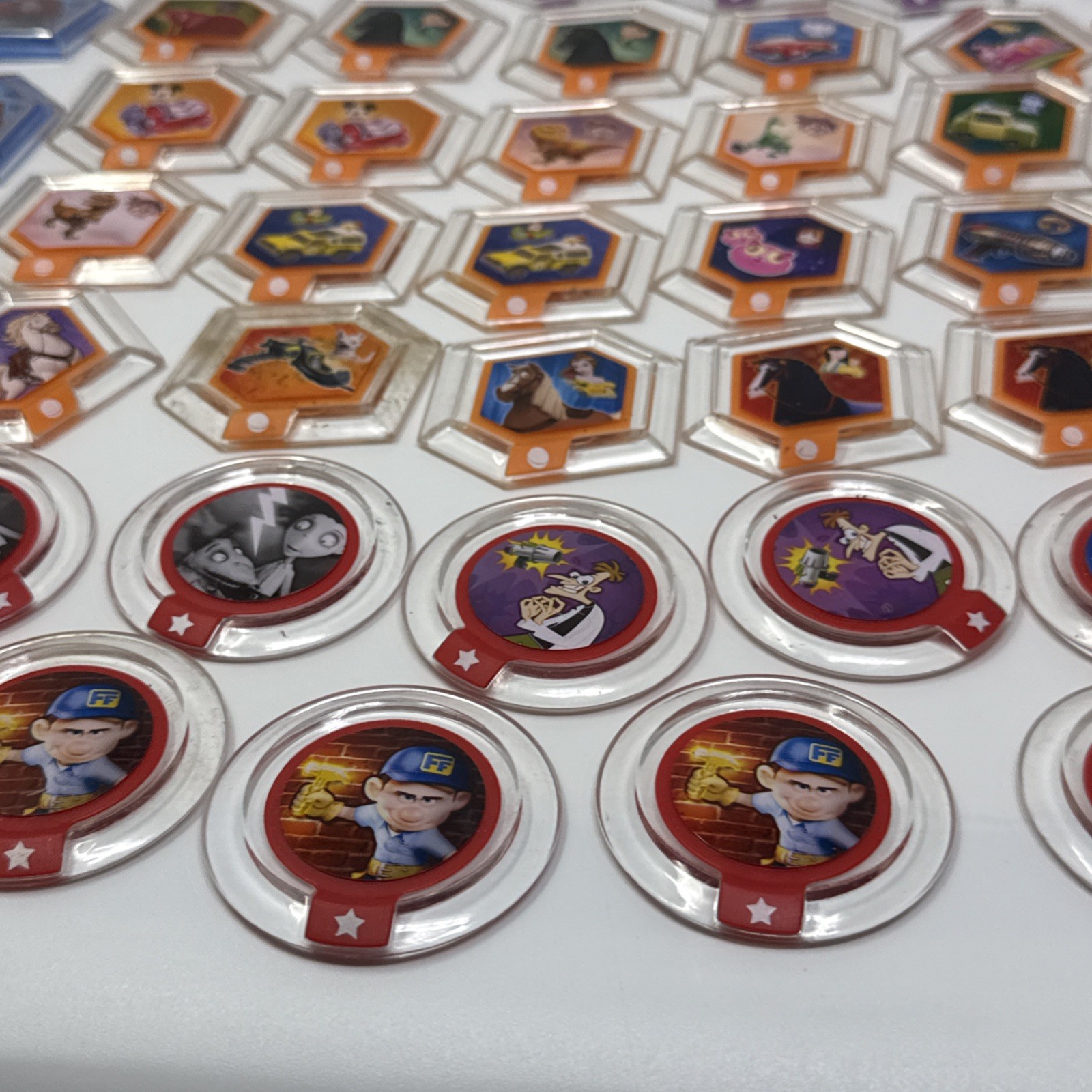 Lot Of 110 DISNEY INFINITY 2.0 3.0 Stitch Bolt Frankenweenie Brave Power Disc