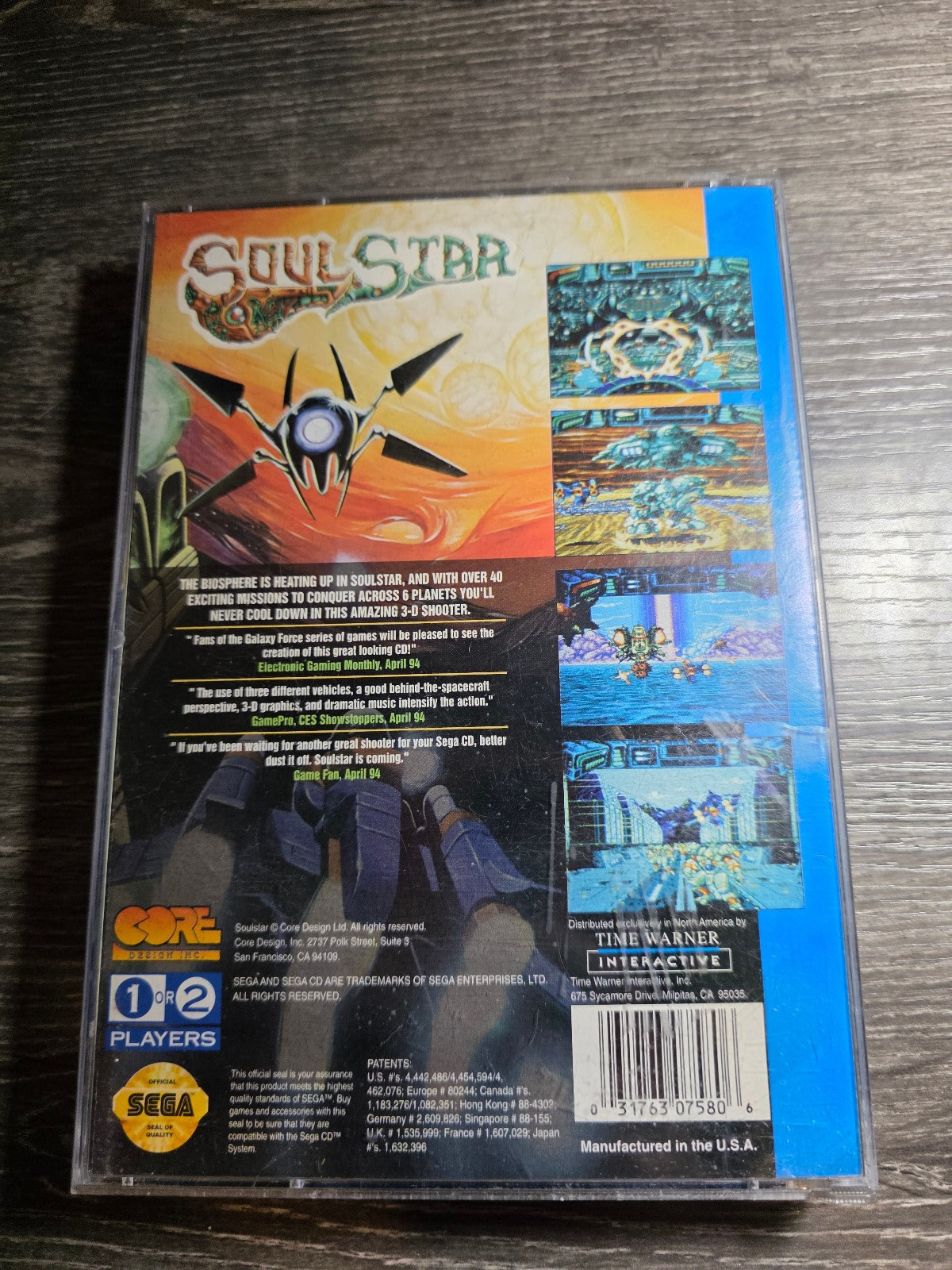 Soul Star (SEGA CD, 1994) Complete W/ Manual CIB TESTED (Cracked Case)