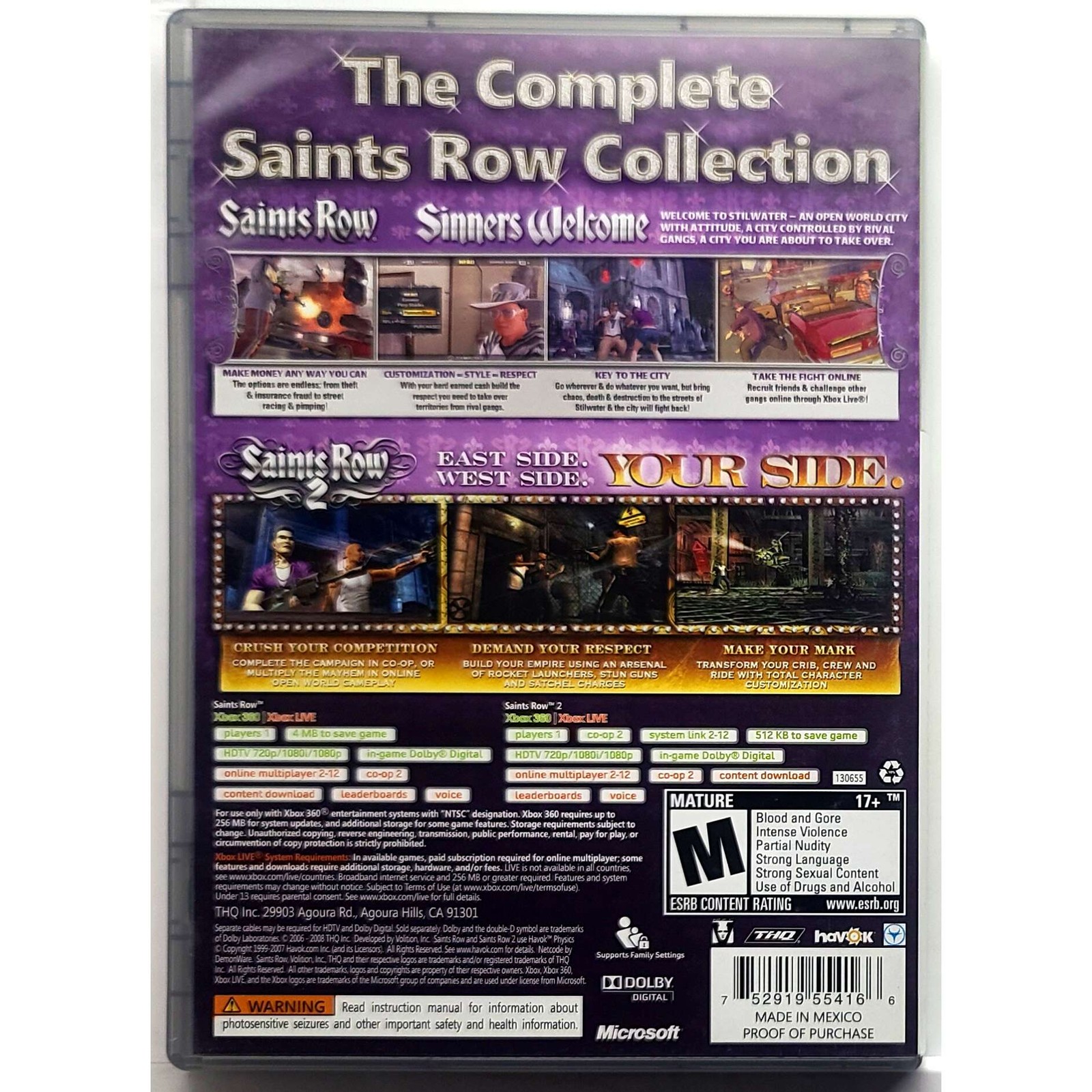 Saints Row Double Pack – Microsoft Xbox 360 Pristine Tested 1Y Guarantee