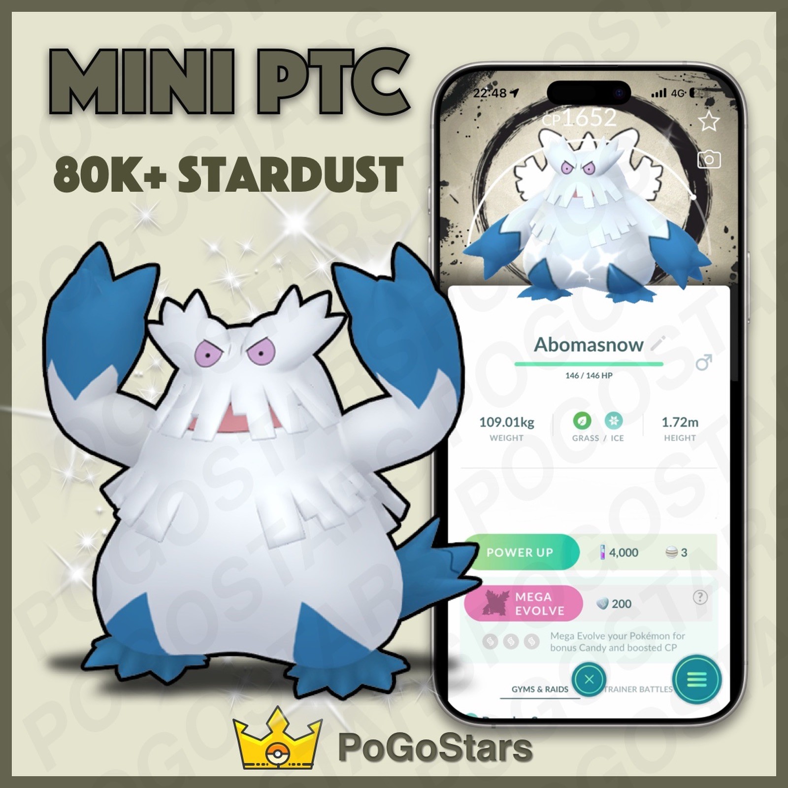 Pokémon PTC Go – Shiny Abomasnow – GO Fest 2026✨Special Background✨