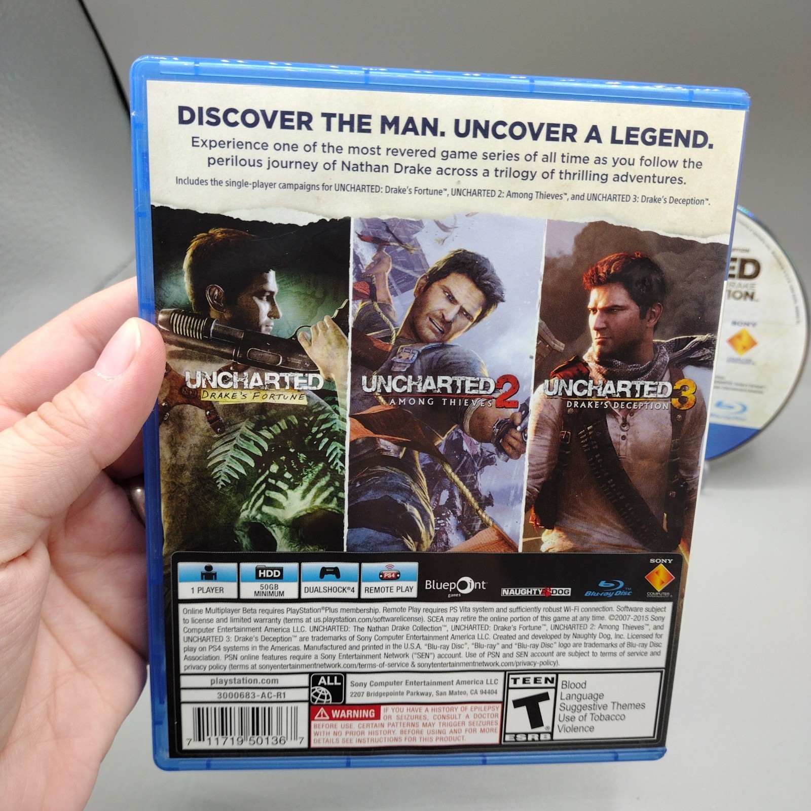 Uncharted: The Nathan Drake Collection (Sony Playstation 4, 2015) PS4 Tested