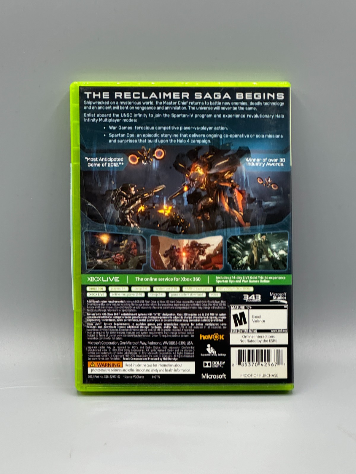 Halo 4 Microsoft Xbox 360 Employee Store Sticker Sealed New Authentic