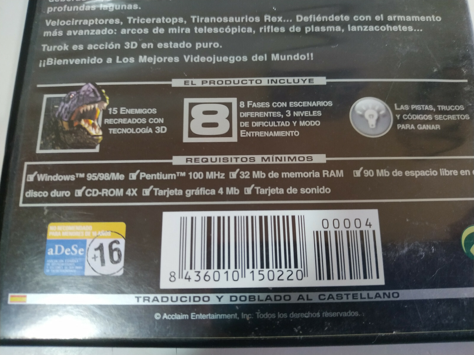 Turok dinosaur hunter MVM – PC CD-Rom Game Spain Edition