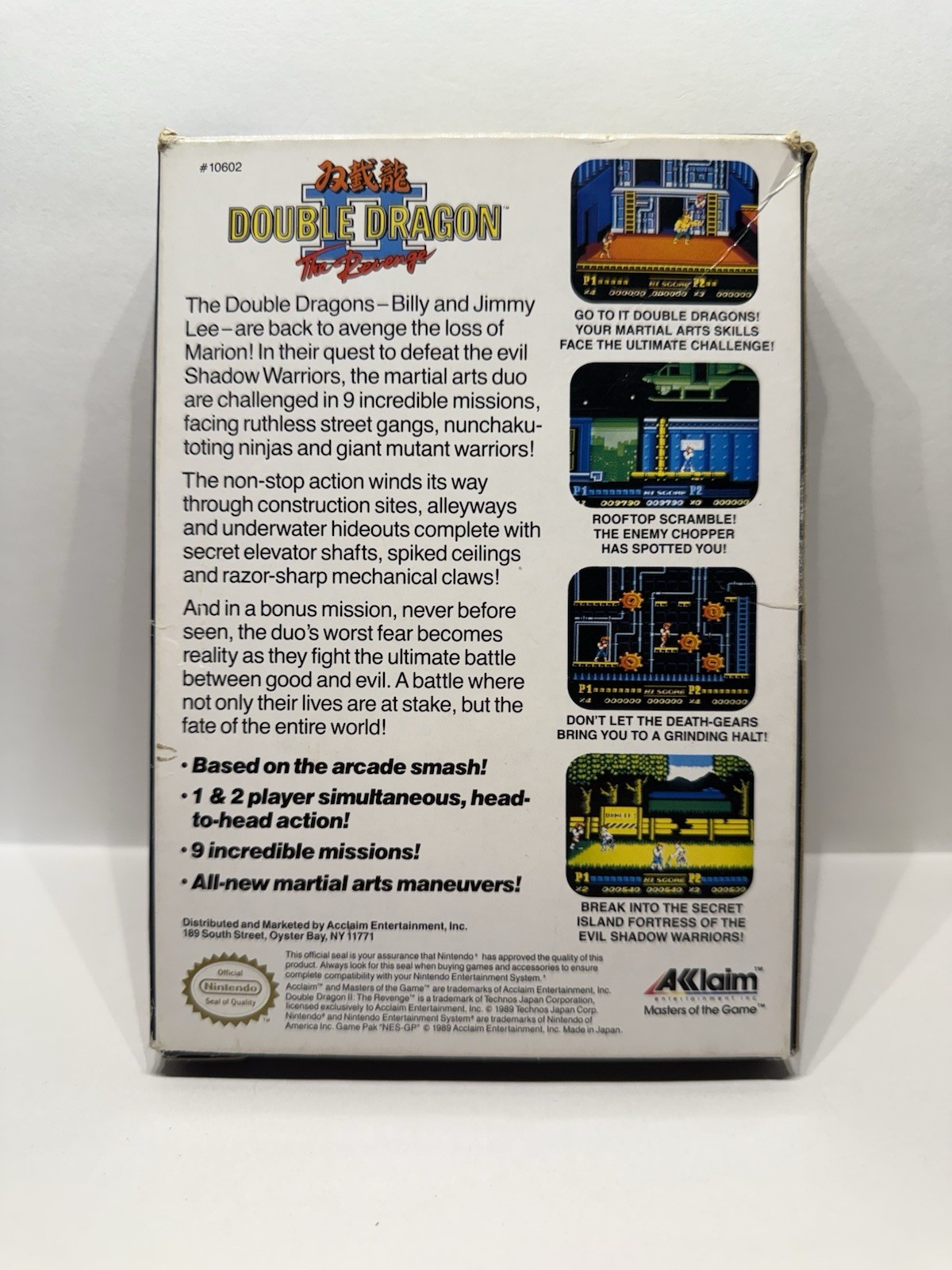 Double Dragon II: The Revenge (Nintendo NES, 1990) Complete In Box CIB Tested