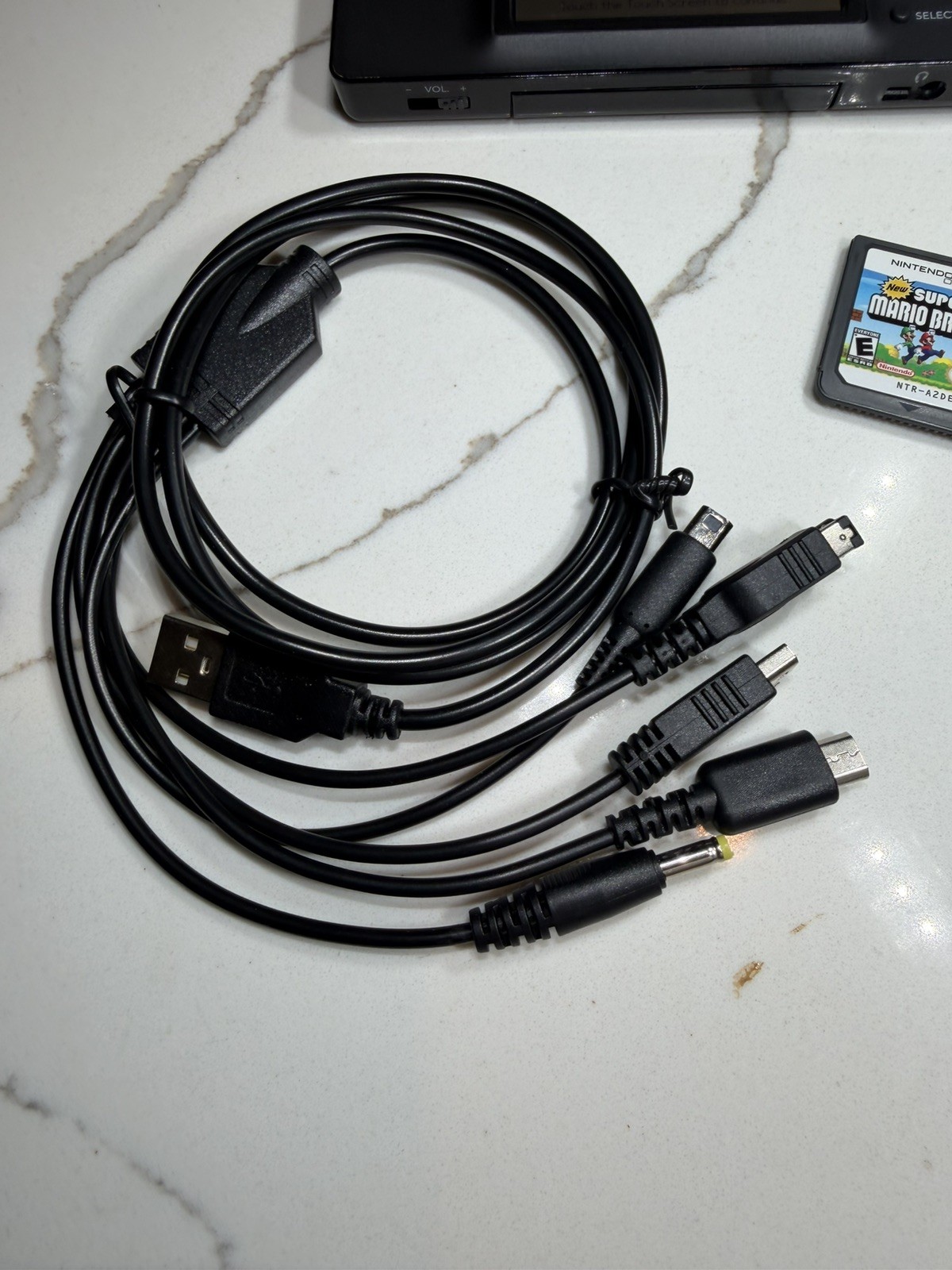 Nintendo DS Original Platinum Silver + DS Lite Black + Mario Games + Charger Lot