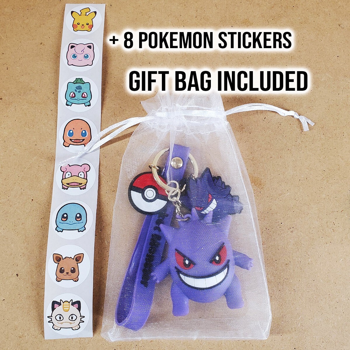 Gengar keychain w/ Pocket Monster strap ⭐️ 3d minifigure Pokemon key chain