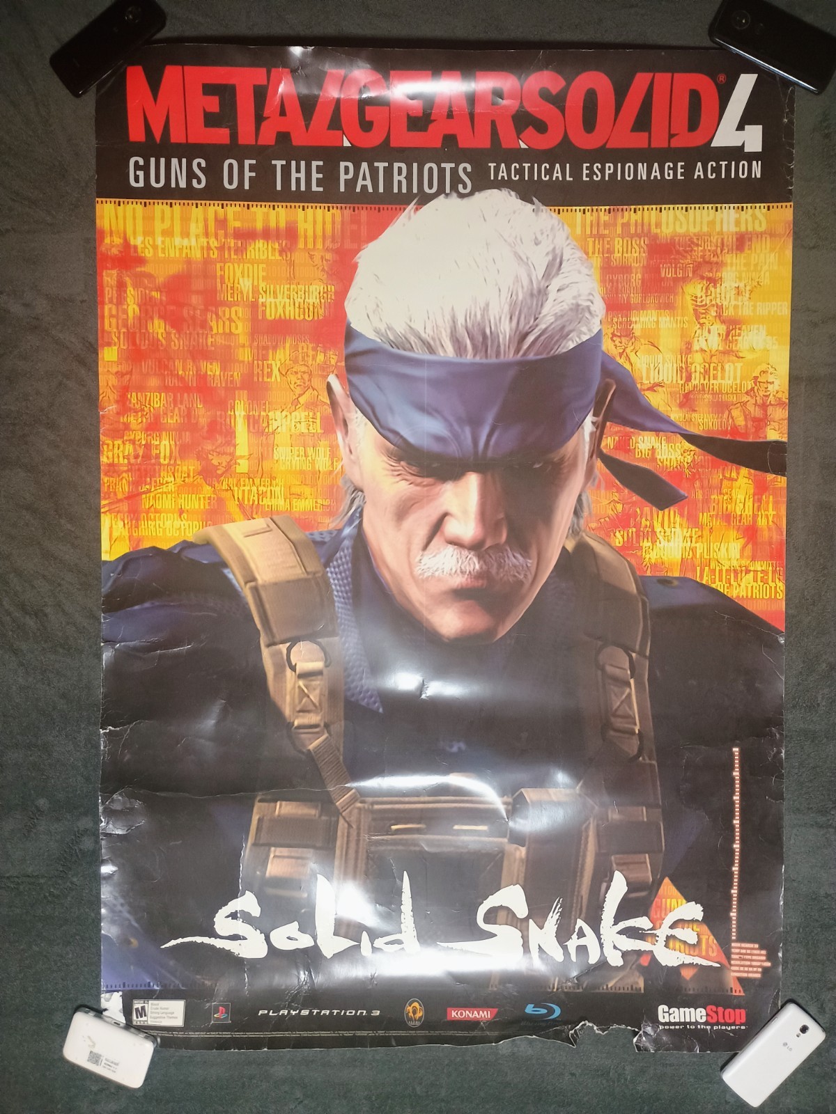 GameStop Metal Gear Solid 4 Solid Snake Poster Huge Oversized 47″x33″ Promo Ad