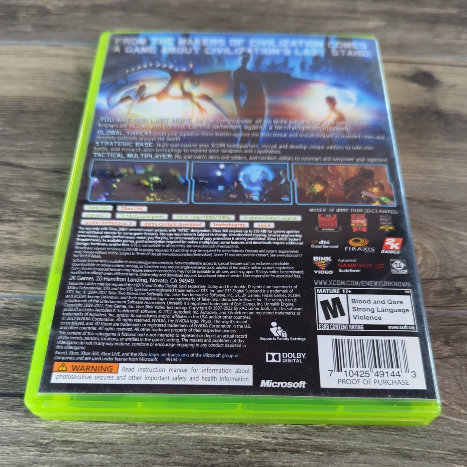 XCOM: Enemy Unknown Xbox 360 Microsoft Game Complete CIB Authentic Tested