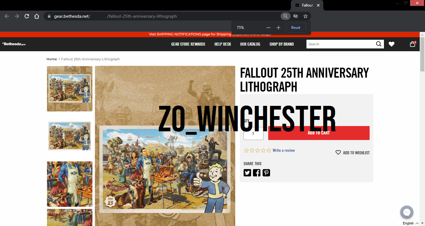 ONLY 400 MADE Fallout 25th Anniversary Lithograph Art Print Poster tv show 4 76