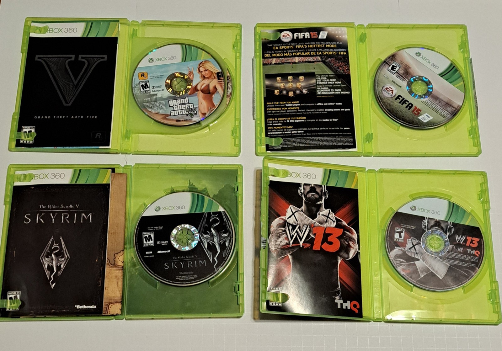 Xbox 360 Elite 120GB Bundle W/ 8 Games Cables Tested Working *Read Description*