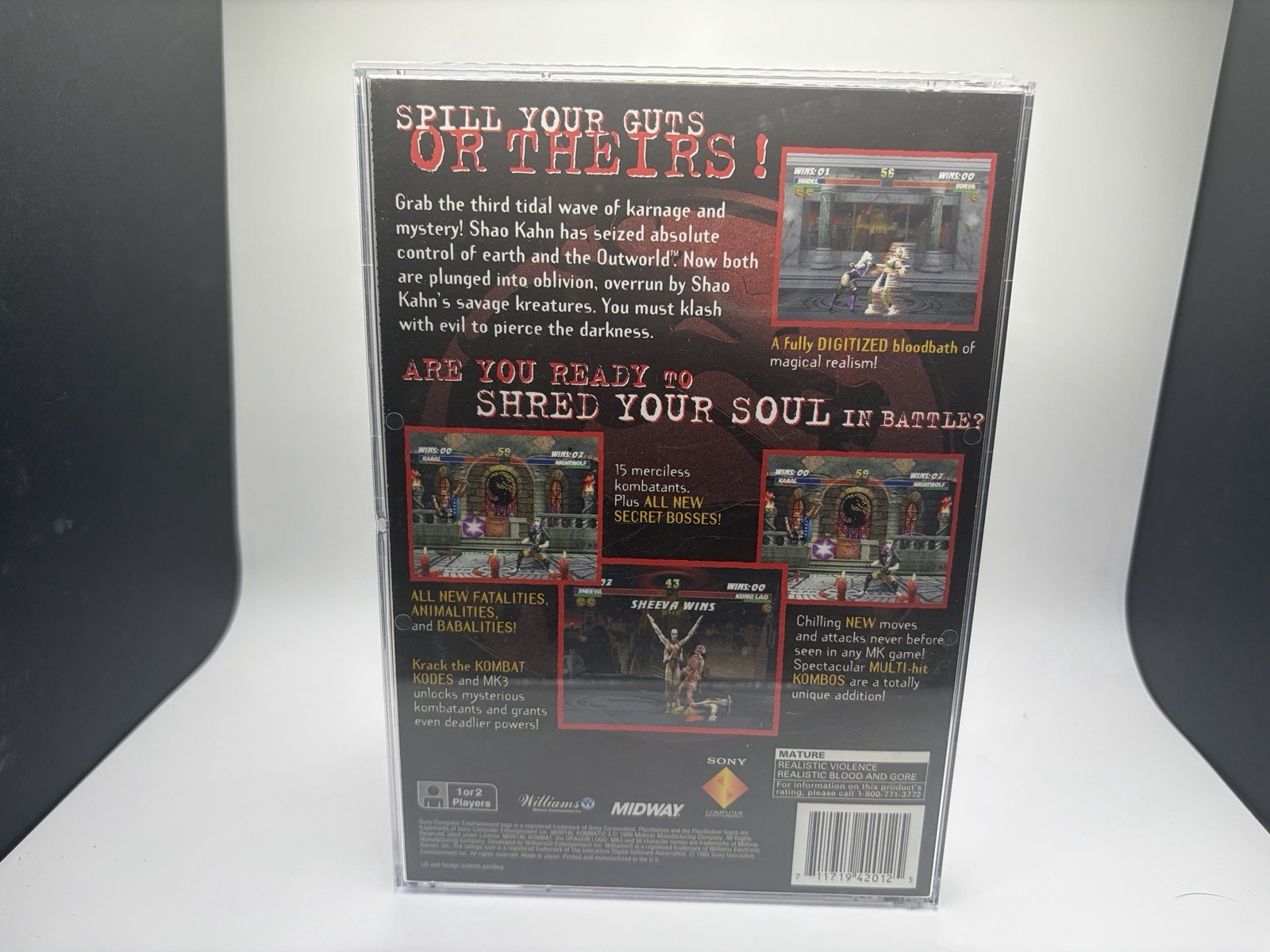 Mortal Kombat 3 (Sony PlayStation 1, 1995) Long box CIB