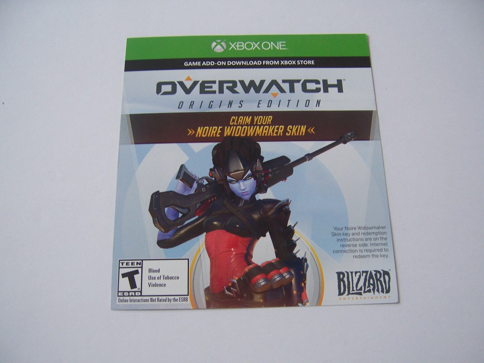 Noire Widowmaker Skin in Overwatch for Xbox One XB1 – Works on Overwatch 2 !!!