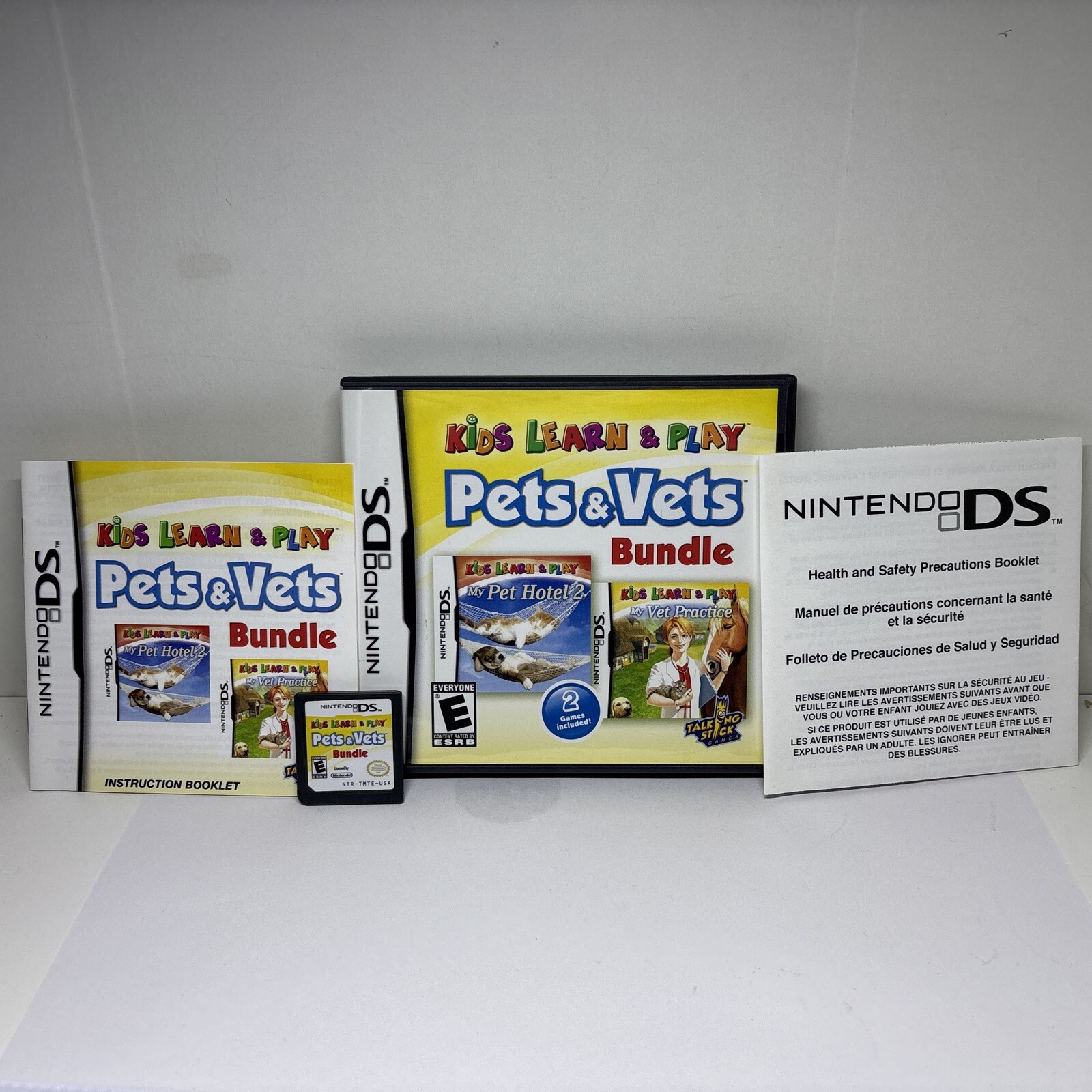 Nintendo DS Kids Learn and Play Pets and Vets Bundle Handheld Video Game 2012