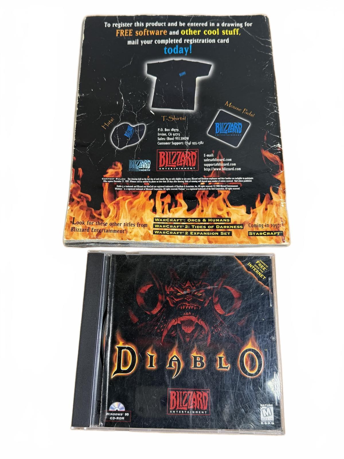 1996 Diablo PC CD-ROM Game Big Box Manual Blizzard Entertainment Complete