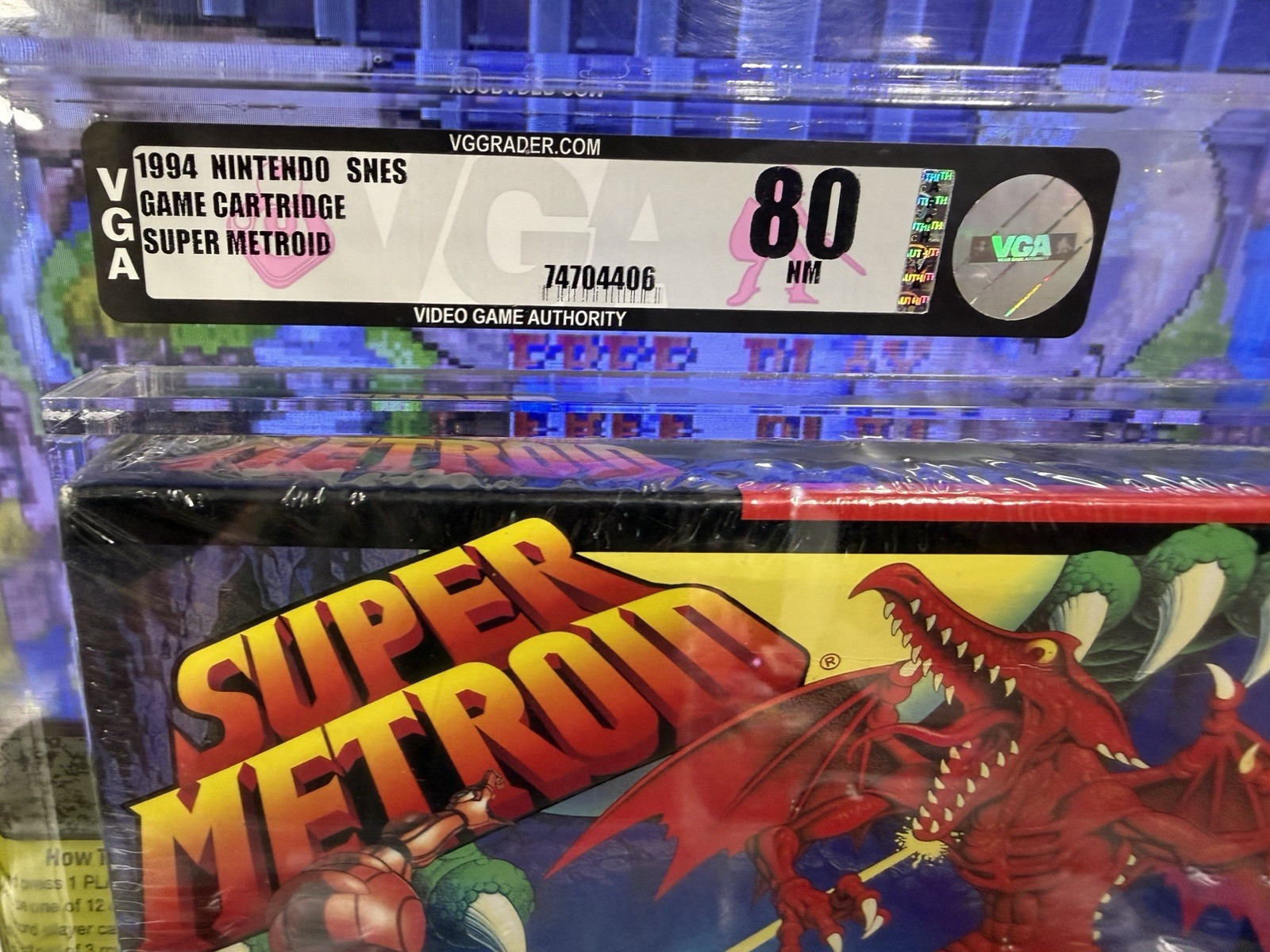 1994 SNES Super Metroid Phantoon Screenshot Early Production VGA 80 NM Sealed