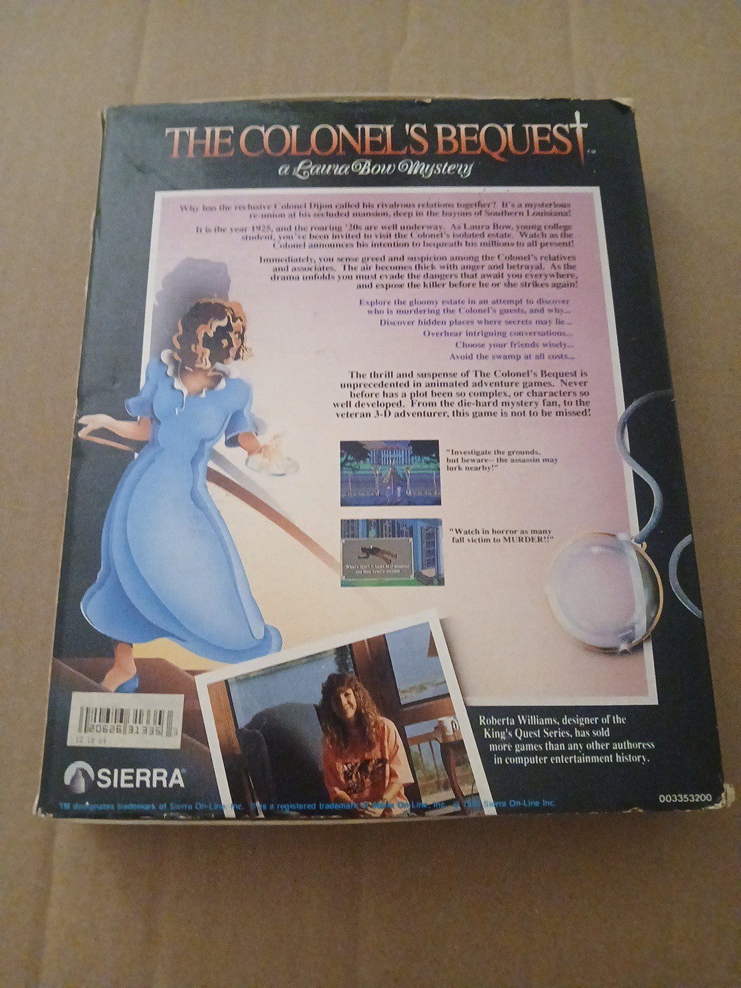 The Colonel’s Bequest PC 3.5 & 5 Floppy Disk 1989 Big Box Roberta Williams