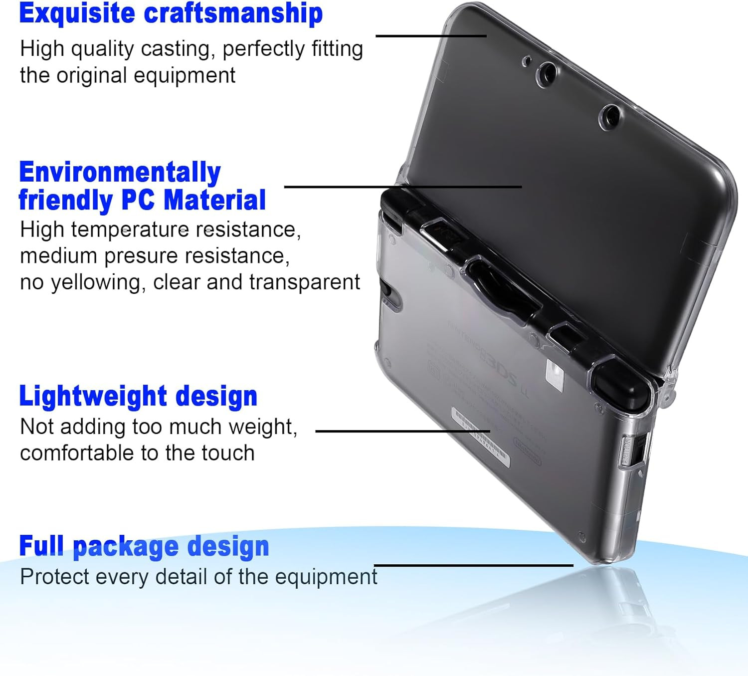 3DS XL Case – Ultra Clear Crystal Transparent Hard Shell Protective Case Cover S