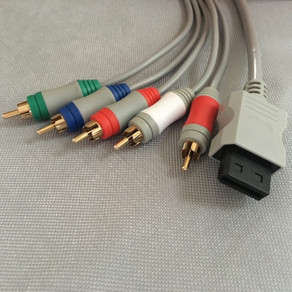 Component AV Cable for Wii / Wii U RGB Video Audio Red Blue Green Gold Plugs