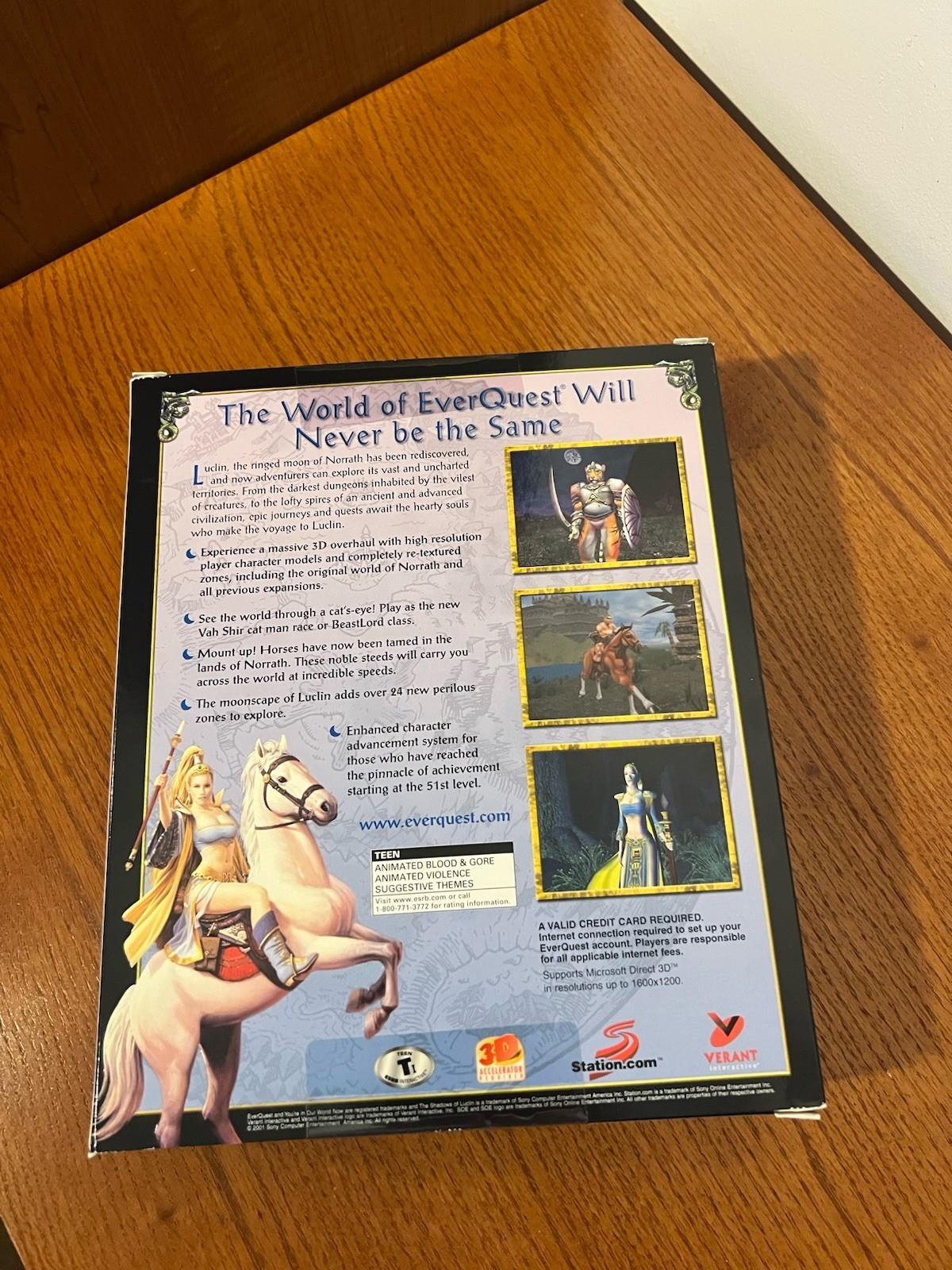 EverQuest Shadows of Luclin 3-Disc PC CD-ROM 2001 Big Box Complete with Manual