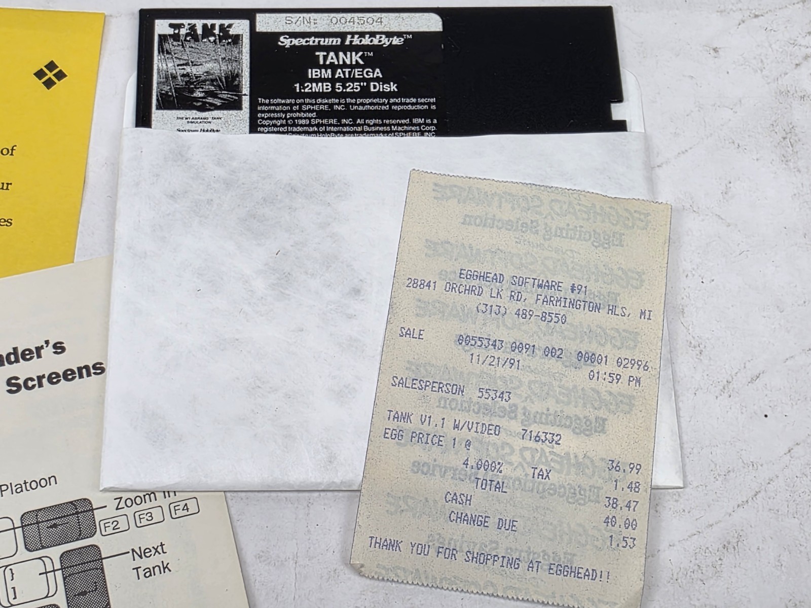 Tank BIG BOX (PC 3.5″ Floppy) w/ Bonus WWII Tank VHS 1993 Spectrum HoloByte