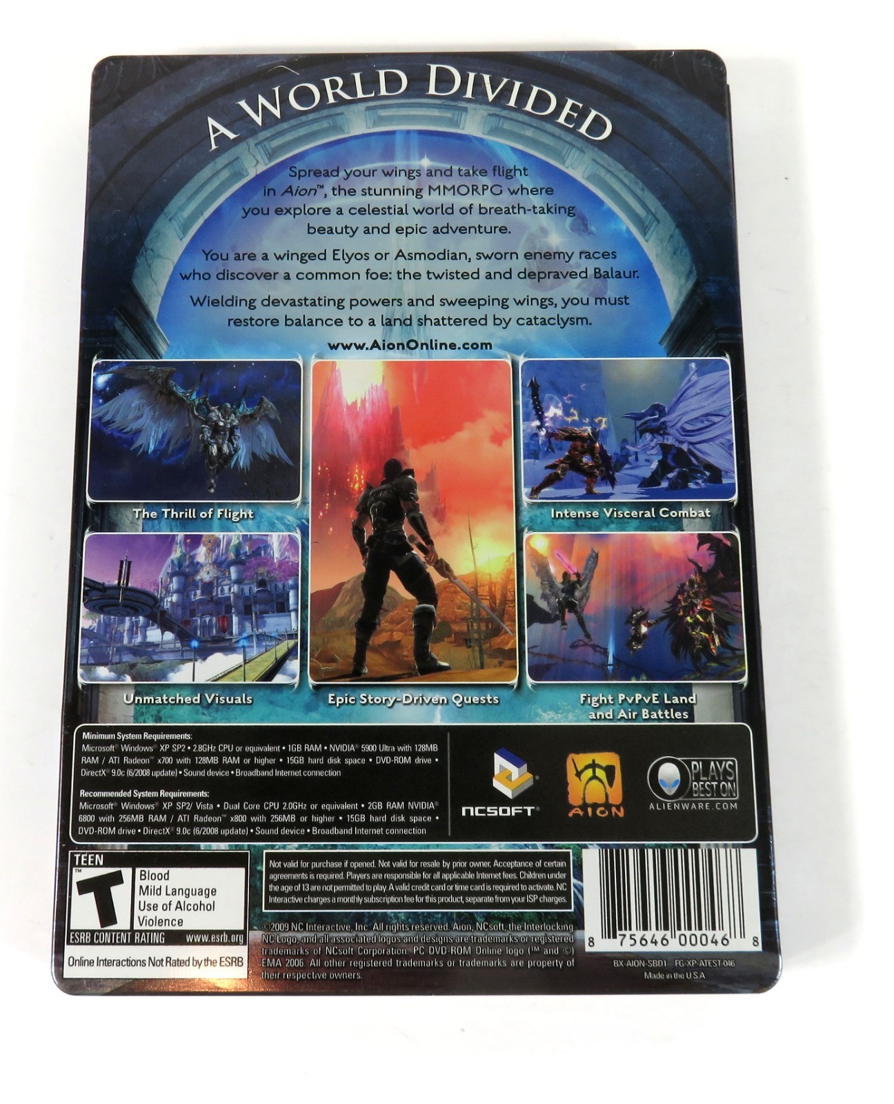 Aion PC Game 2009 Steelbook Complete with Manual