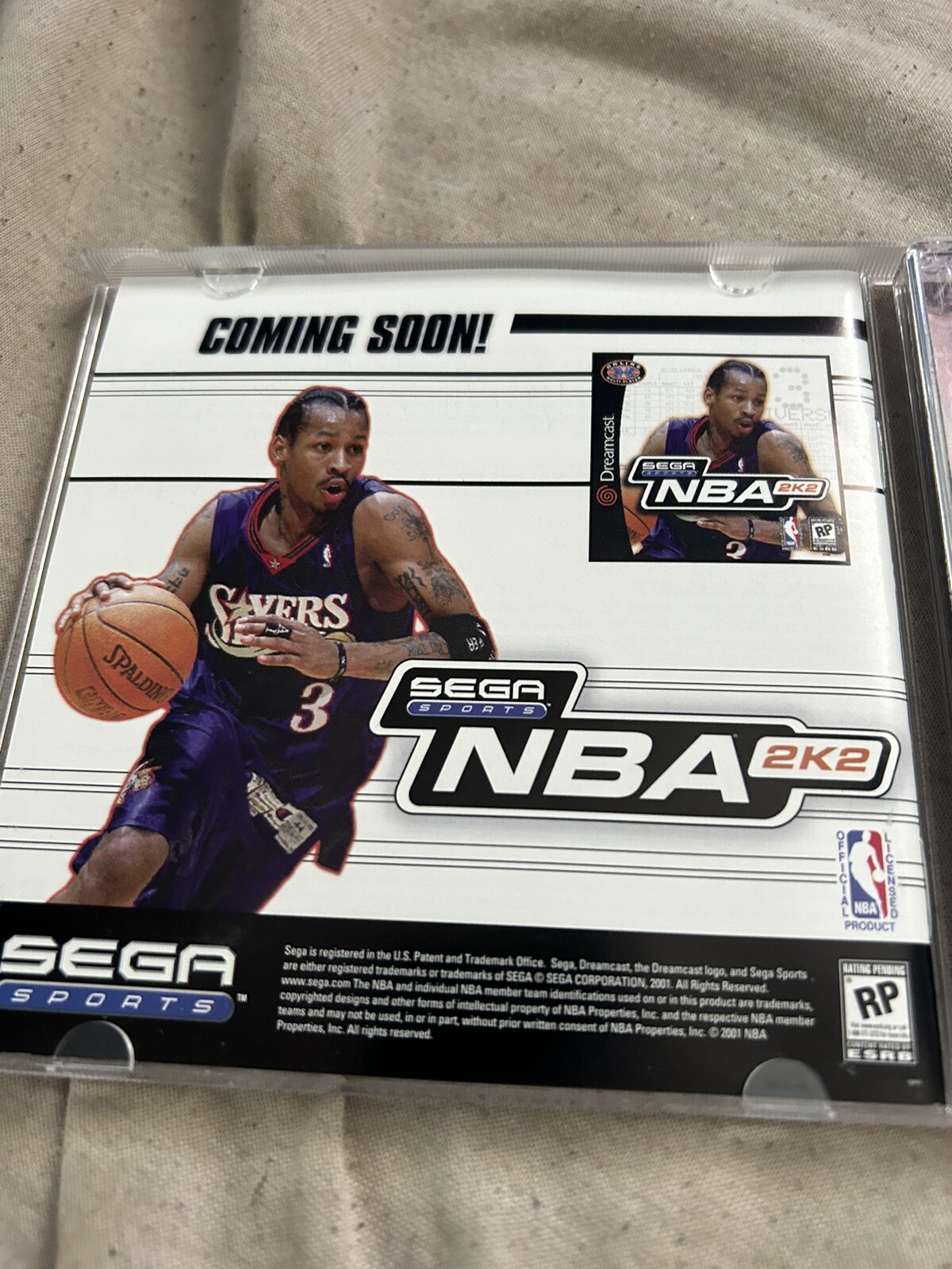 NBA 2K1 (Sega Dreamcast, 2000) Cib Pre Production Disc Rare