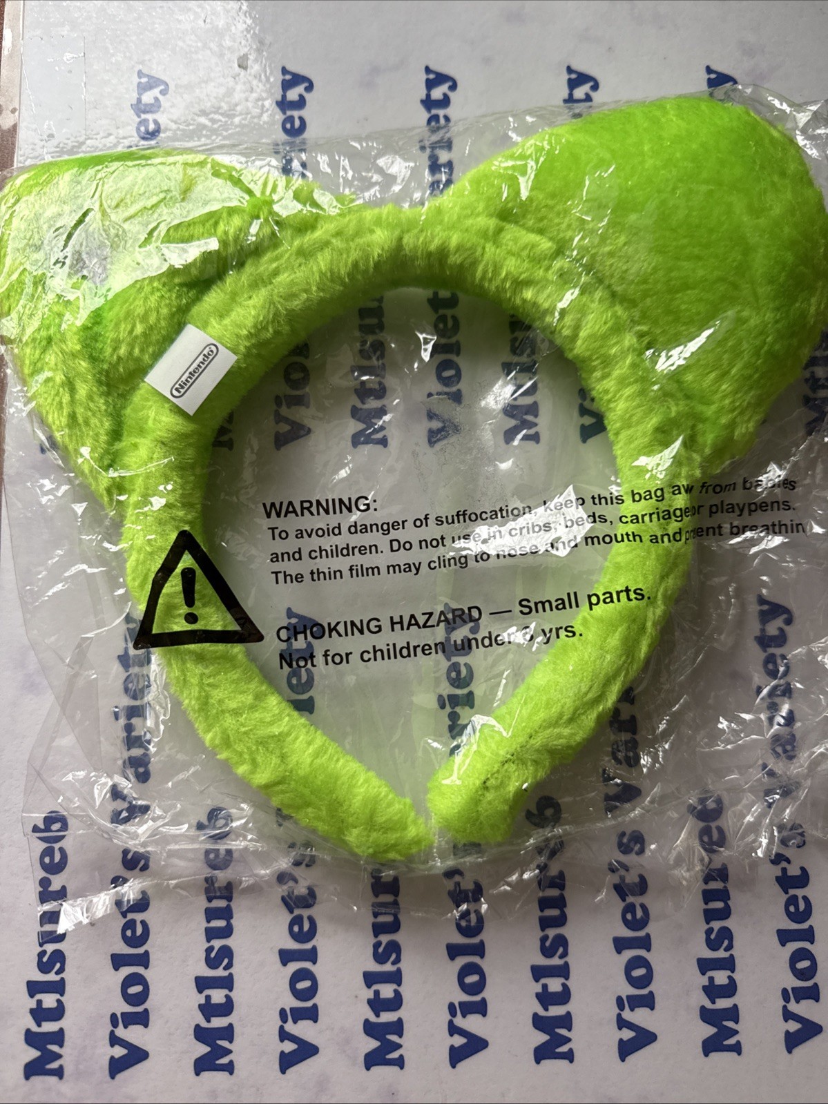 Super Mario 3D World Green Cat Ears Headband & Pin Nintendo NEW SEALED PACKAGE