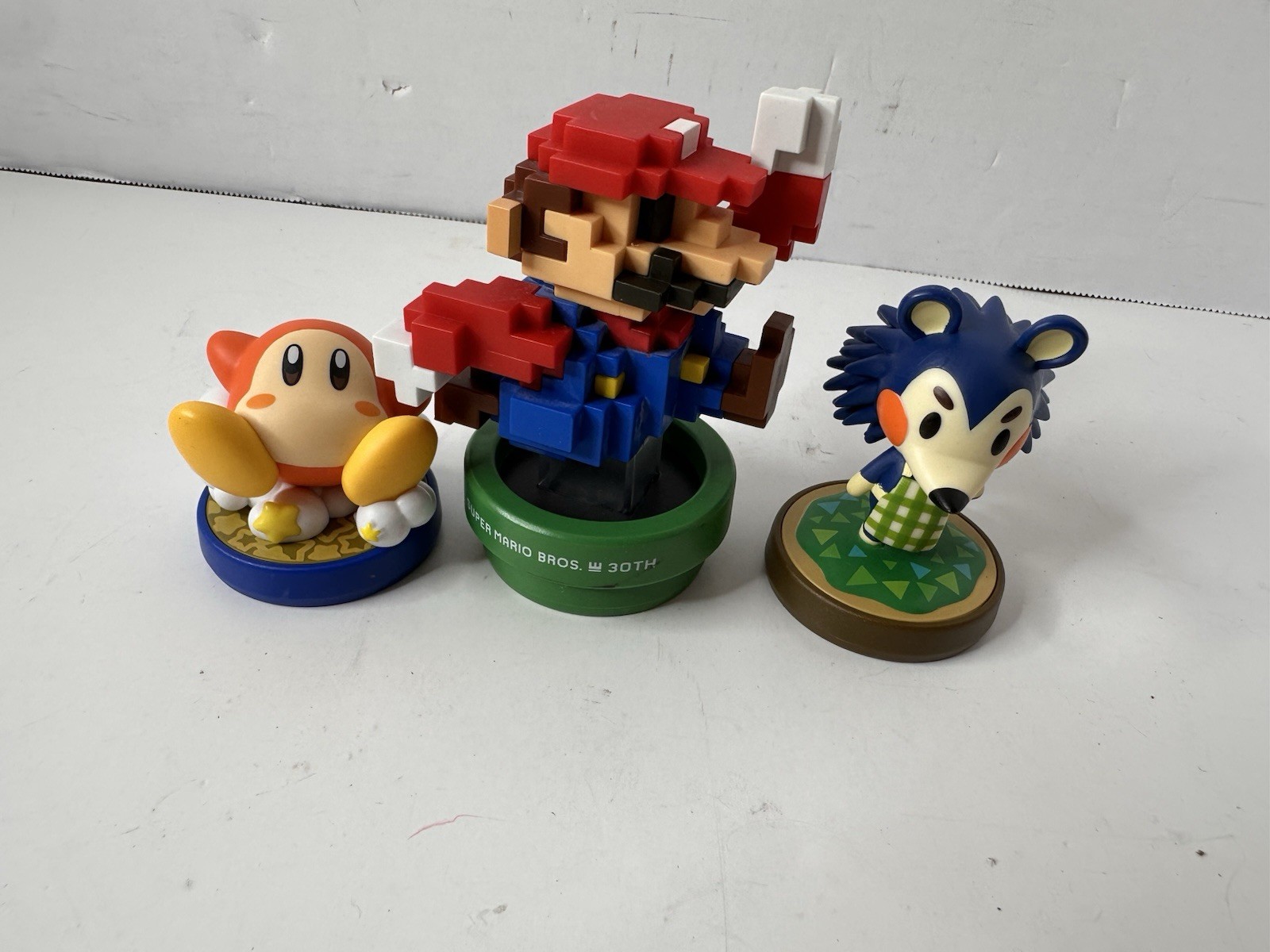 Nintendo Amiibo Figure Lot, 8-Bit Mario, Waddle Dee & Mabel Animal Crossing