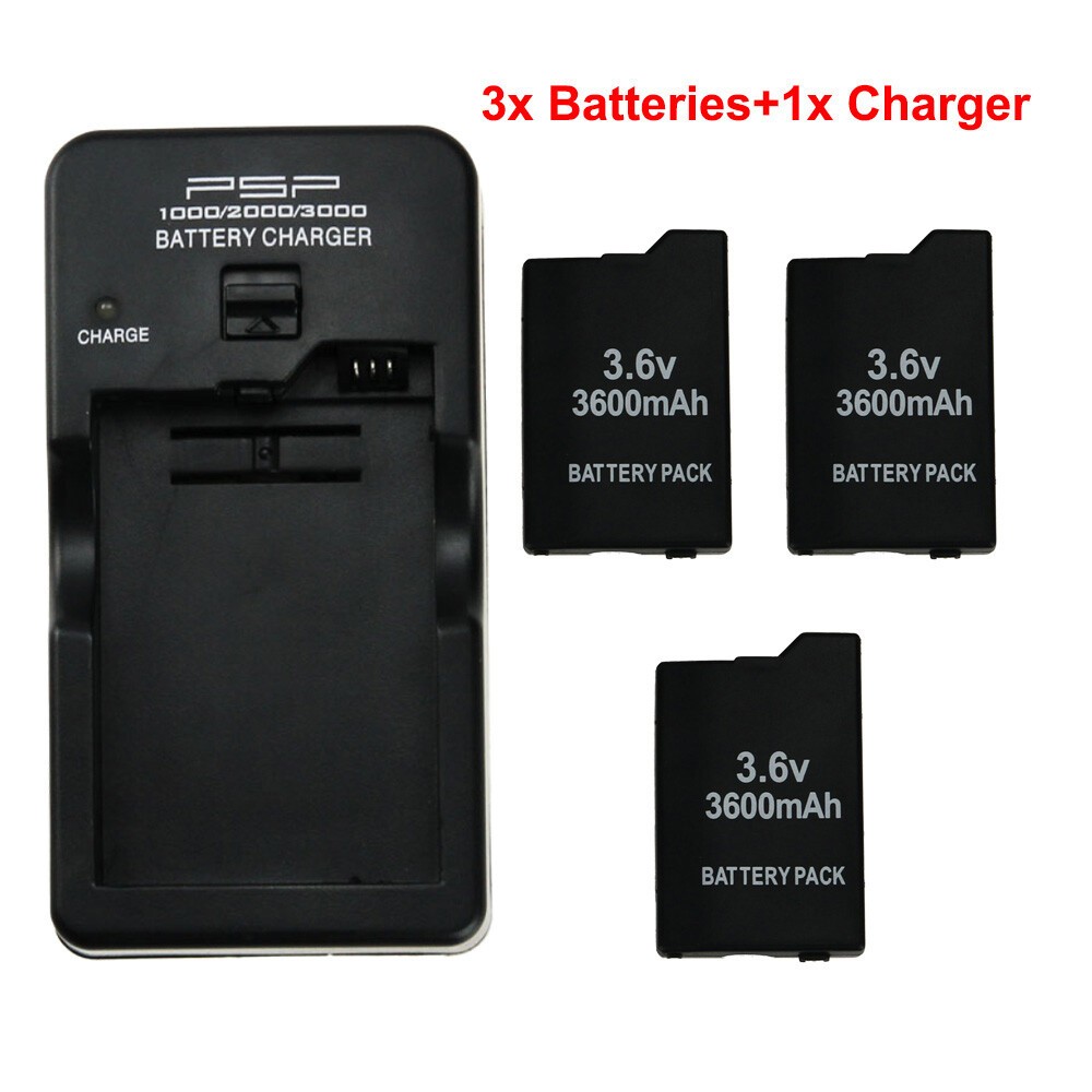New 3600mAh Battery For PSP Slim 2000 3000 2001 Rechargeable with Wall Charger