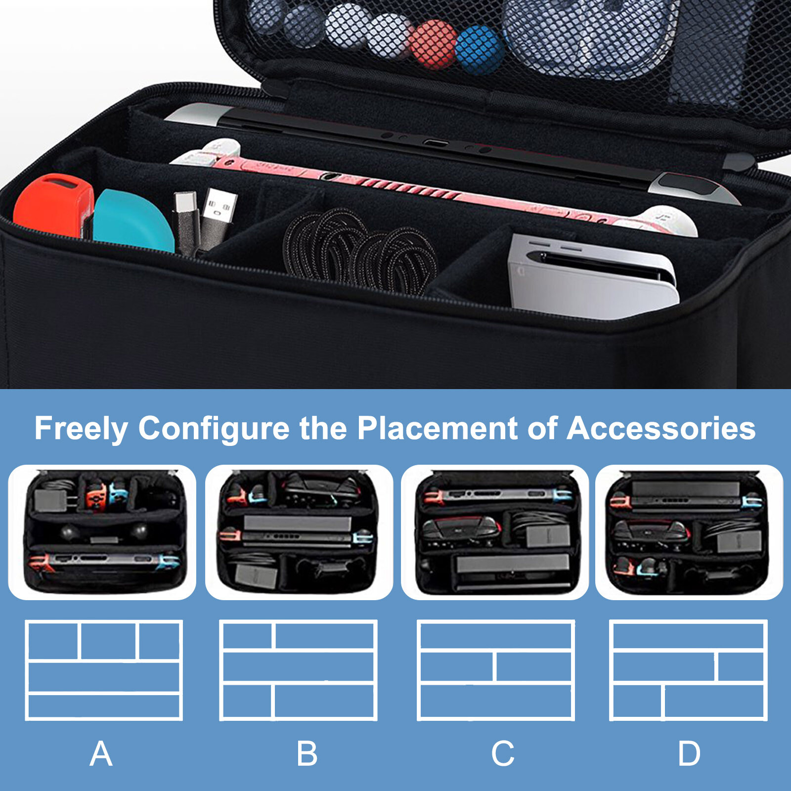 Multifunctional Travel Carrying Case Bag for Nintendo Switch Console Accessories