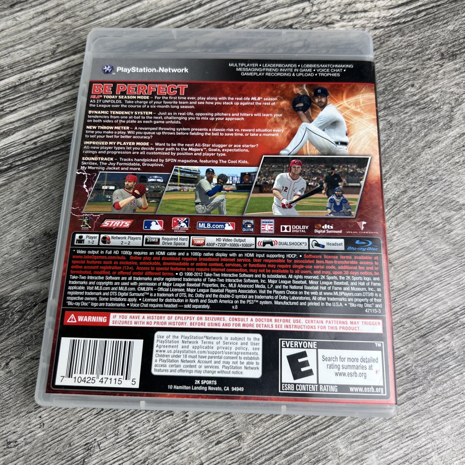 Major League Baseball 2K12 Playstation 3 PS3 Great Condition