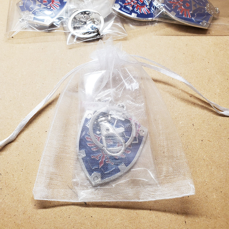 Zelda keychain metal blue Hyrule shield backpack hanger clip accessory gift ▲▲▲