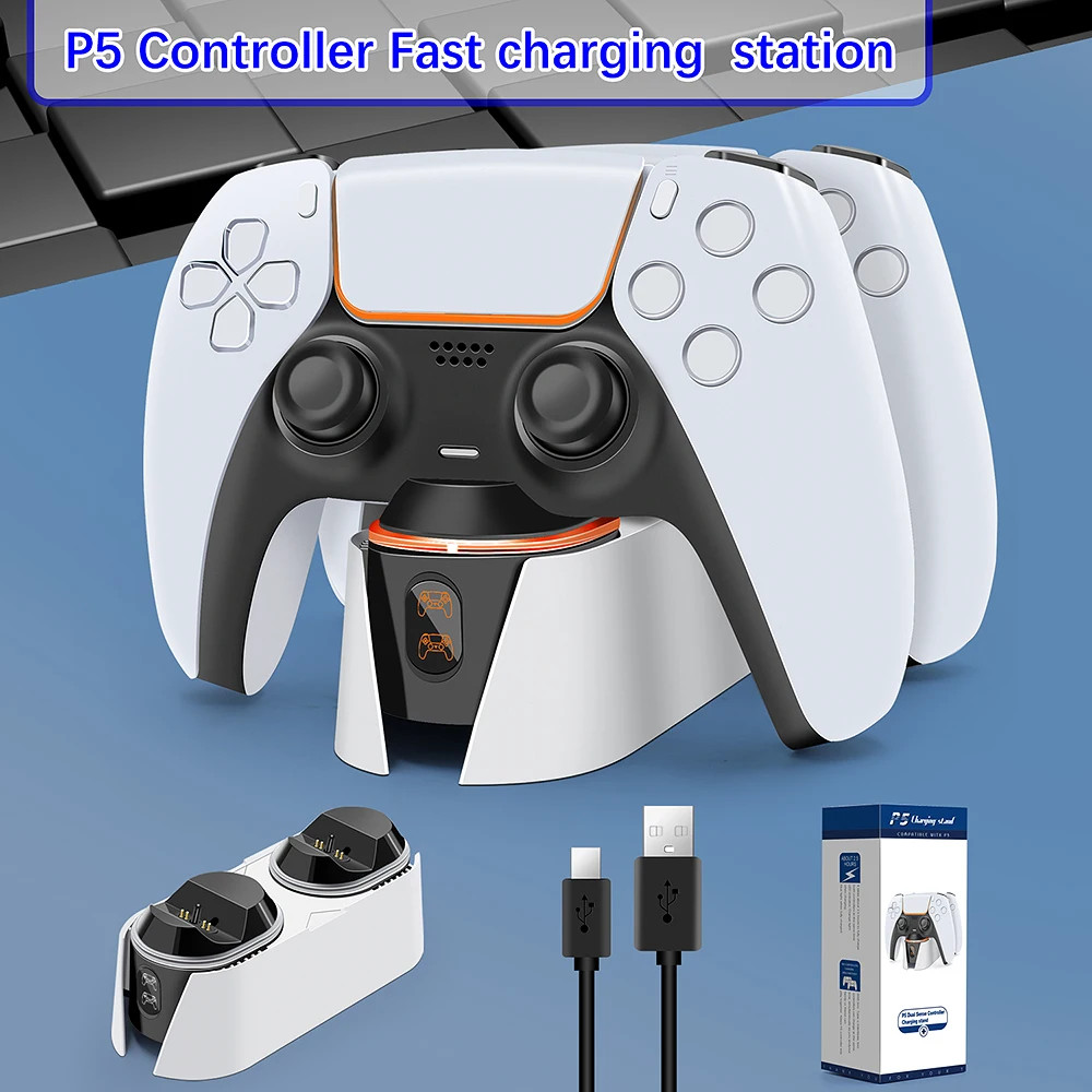 PS5 Controller Charging Dock Station 5V 2A Fast DualSense Joystick Charger With