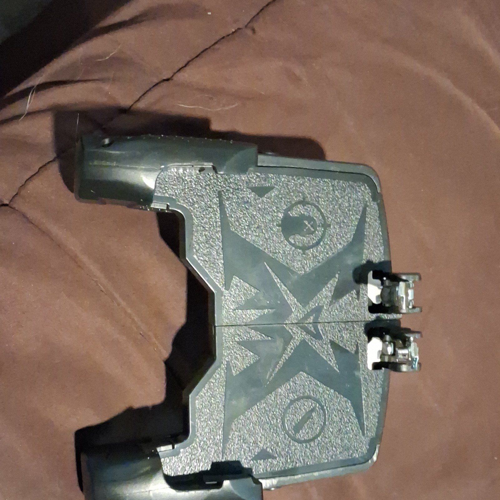 Black/Gray Dual Trigger Grip Controller External Attachment, Plastic