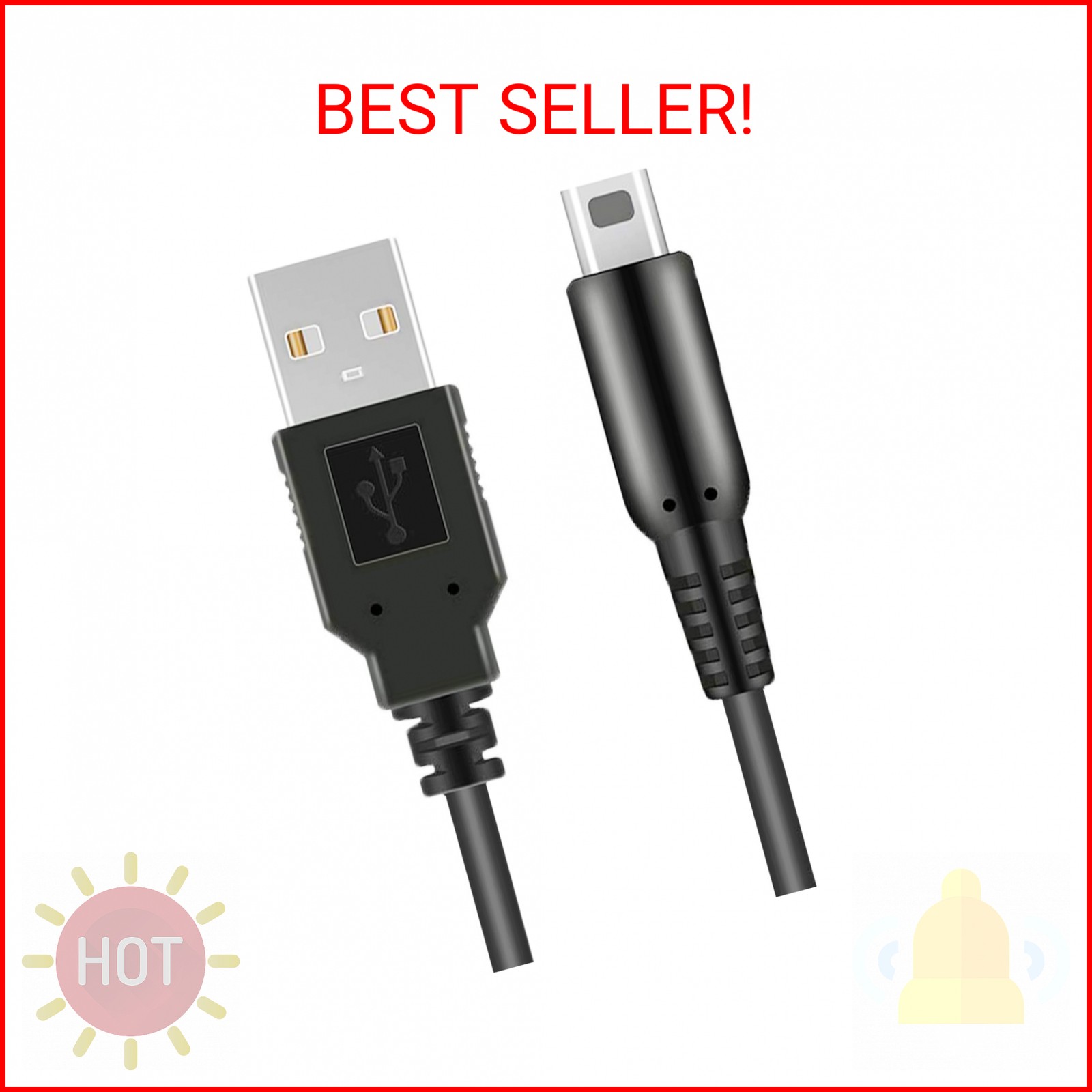 3DS USB Charger Cable, Power Charging Lead for Nintendo New 3DS XL/New 3DS/ 3DS