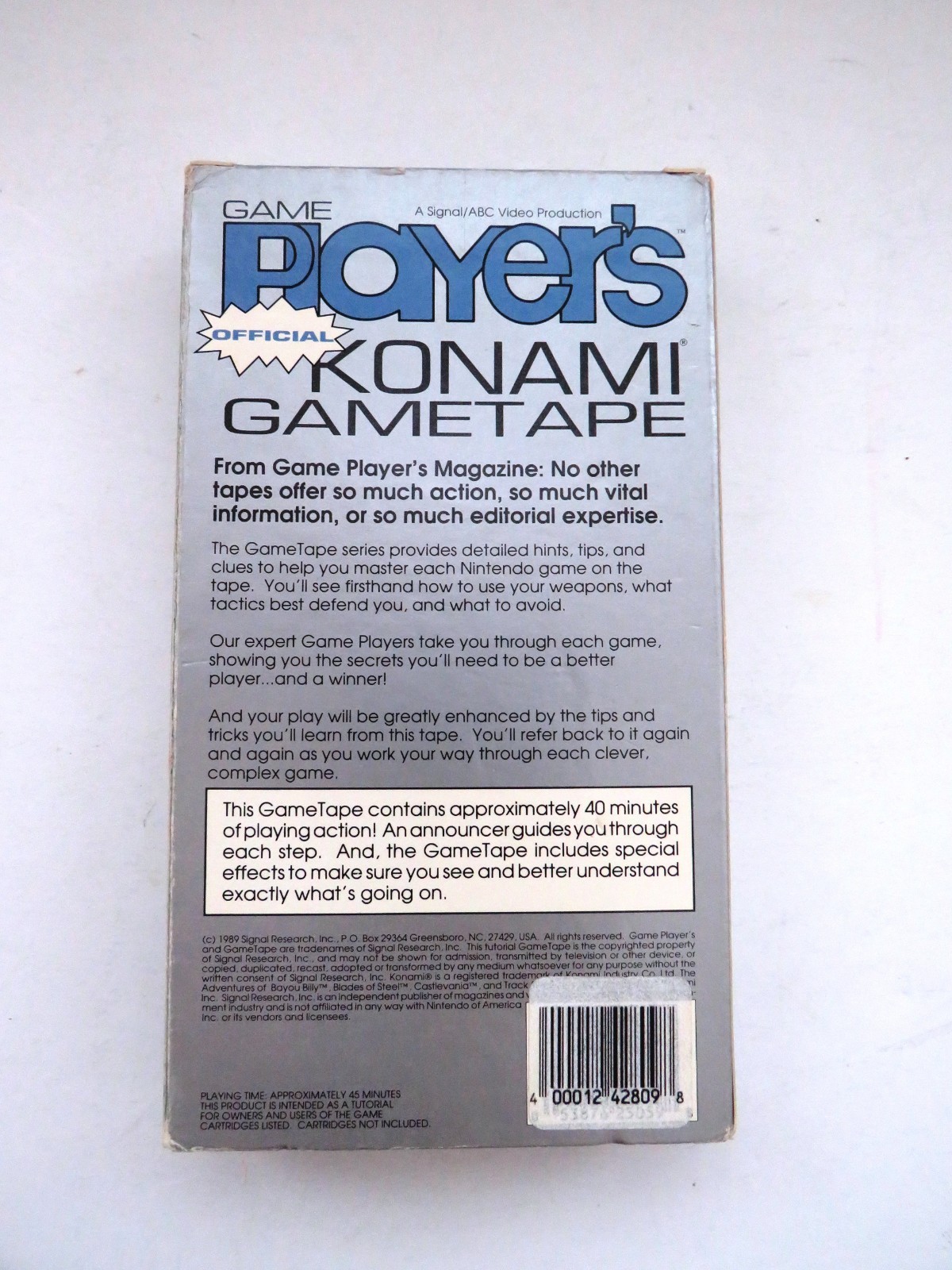 Game Players Game Tape – KONAMI – VHS Vol 1 No 5 Castlevania Blades of Steel