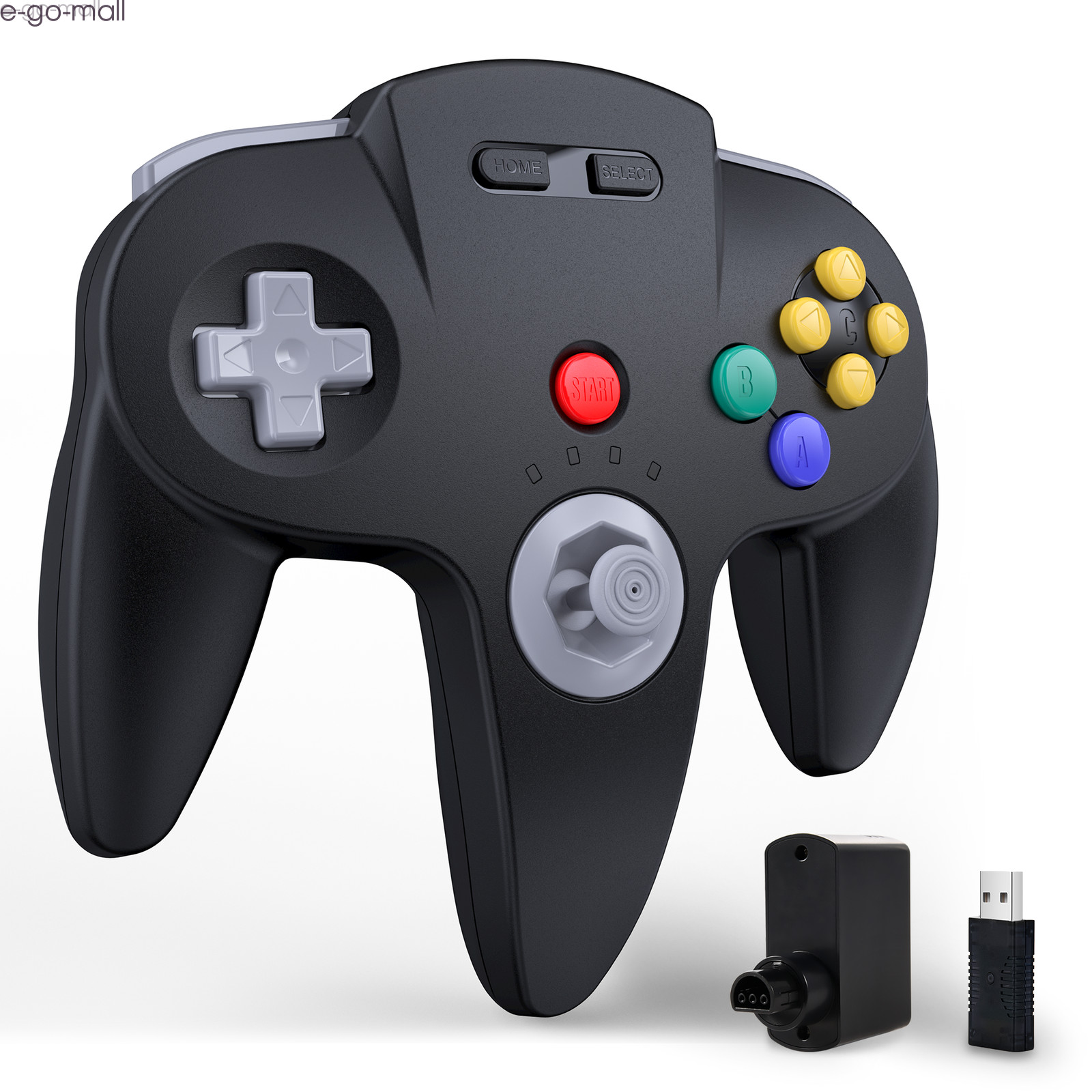 Black + Grey Wireless Switch N64 Controller for Nintendo 64™Switch Online PC MAC