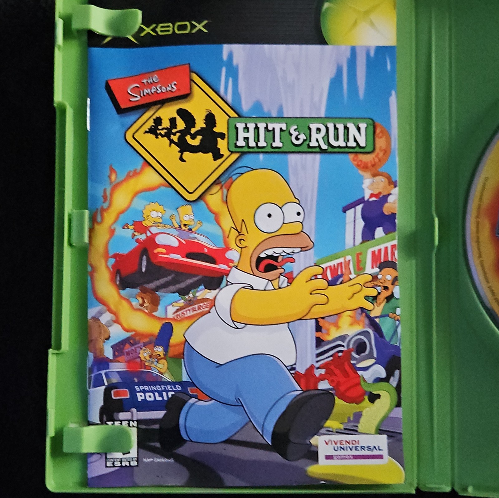 Vivendi The Simpsons: Hit & Run Platinum Hits Microsoft Xbox T Manual Case Disc