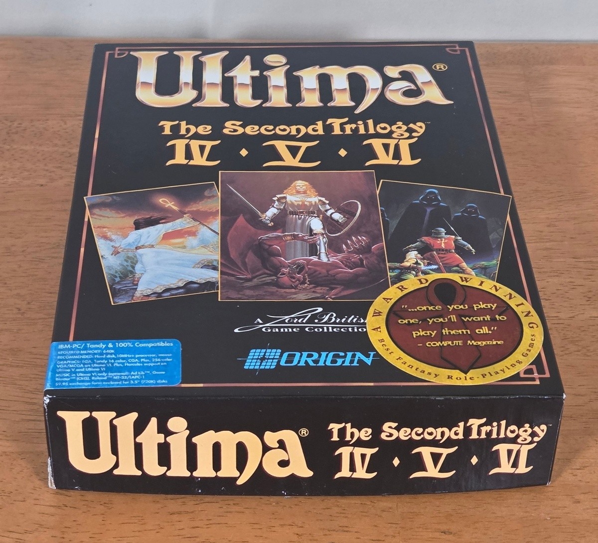 Ultima Second Trilogy IV V VI IBM PC Big Box Game 5.25″ Complete CIB Paper Map