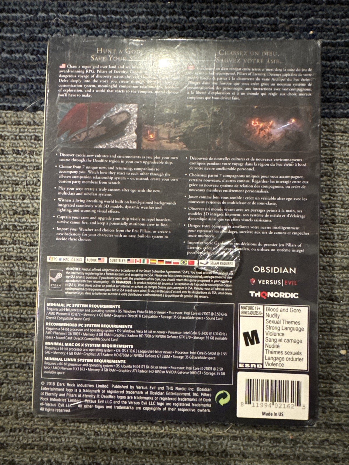 Pillars Of Eternity II Deadfire (PC Game) Brand New Sealed