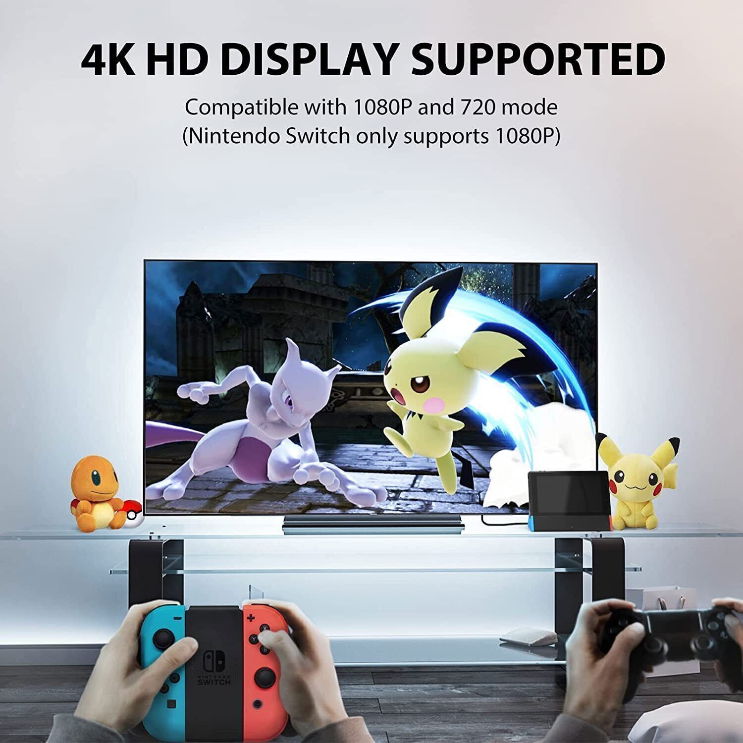 TV Dock Holder Station For Nintendo Switch/OLED 4K HDMI Adapter Charger