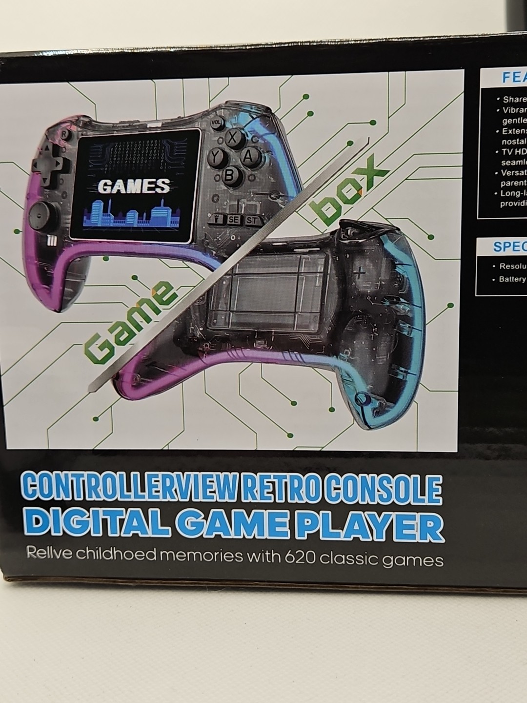 Gamebox P6 Game Box Handheld System, Digital Game Player, USB, RCA, 600+ Games