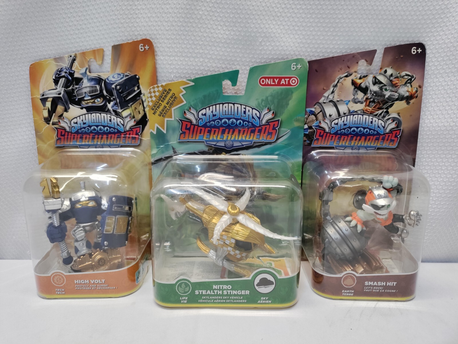 Lot of 3SkyLanders Superchargers High Volt, Nitro Stealth Stinger and Smash Hit