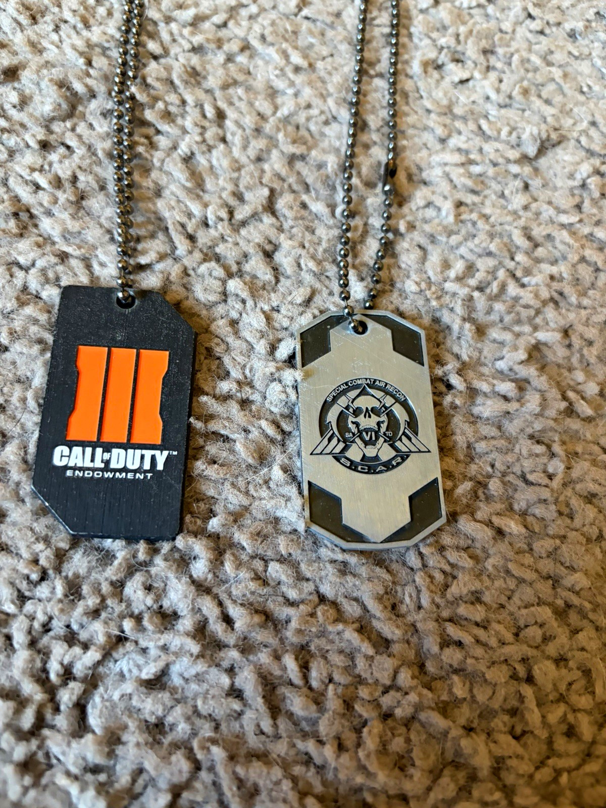 Call of Duty Black Ops III Endowment Dog Tag Necklace Set, 2 Tags Ball Chain